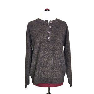 NWT Women's XL Gray Longsleeved Knit Button-neck Sweater
